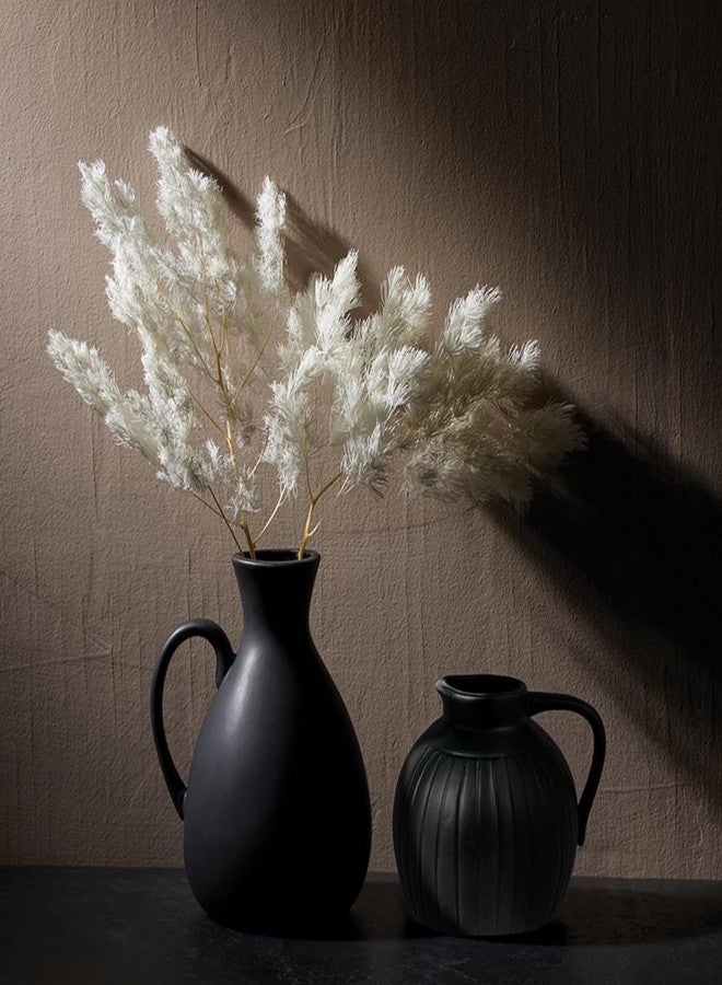 47th & Main Ceramic Vase Modern Pitcher-Style Vases with Handle, 4.5" Tall, Black - Image 2